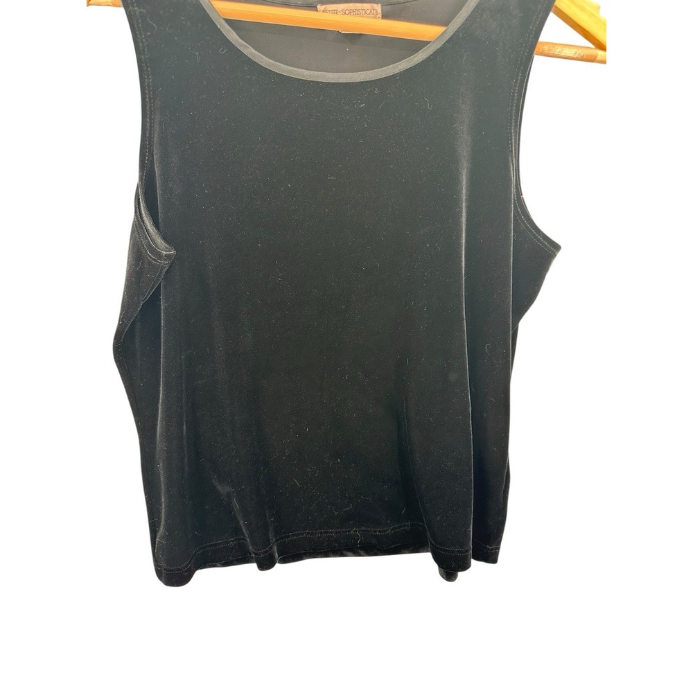 Vintage Petite Sophisticate Velvet Tank Top Womens Size M Classic Basic‎ Neutral - Picture 8 of 8